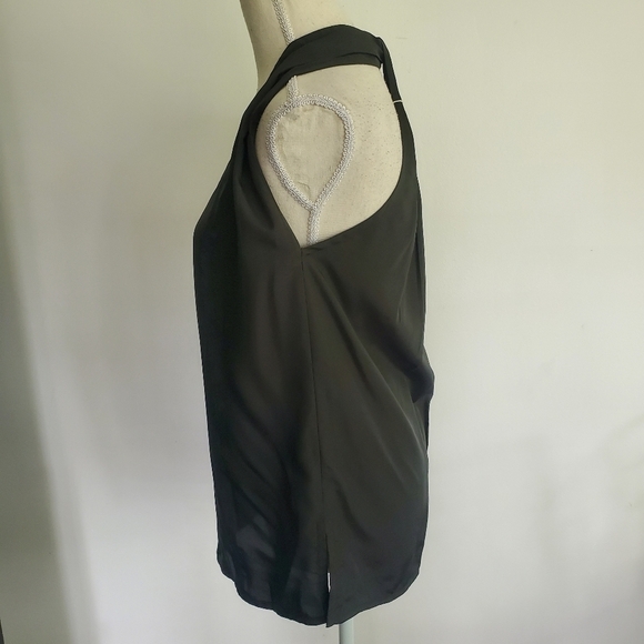 Helmut Lang Black Scoop Neck Halter Knot Tank Top - Picture 6 of 10